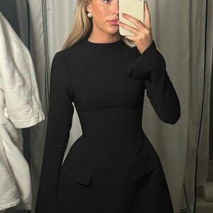 Elegant Black Long Sleeve Dress